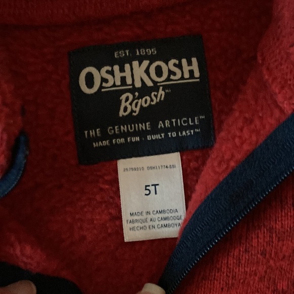 Lot of 5 Oshkosh fall/winter shirts 5T/5 - Picture 3 of 11